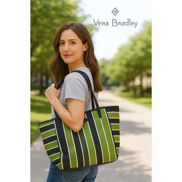 Vera Bradley Striped Tote - Picture 1 of 6